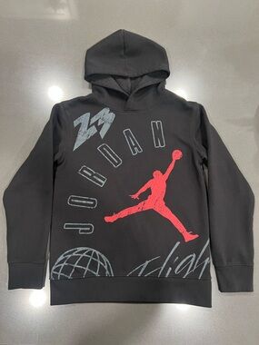 Jordan Boys Black Pullover Hoodie Size Large (12-13Yrs)